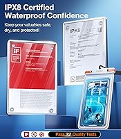 Vista 3 de TORRAS IPX8 - Funda impermeable para teléfono flotante, pantalla subacuática táctil, a prueba de agua con cordón para iPhone 17 Pro Max 16 S25