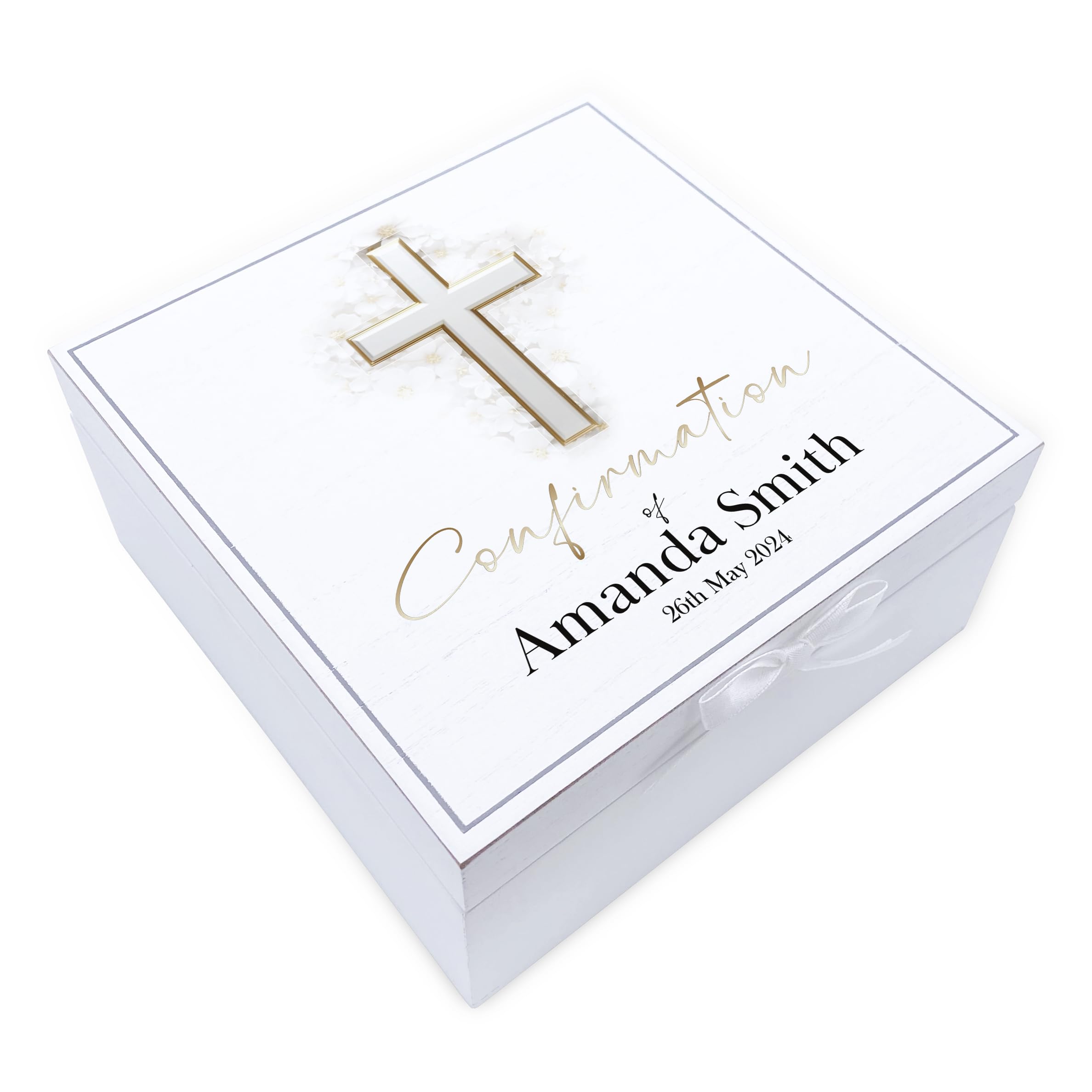 ukgiftstoreonline Personalised Confirmation Keepsake Box Gift With Vintage Finish