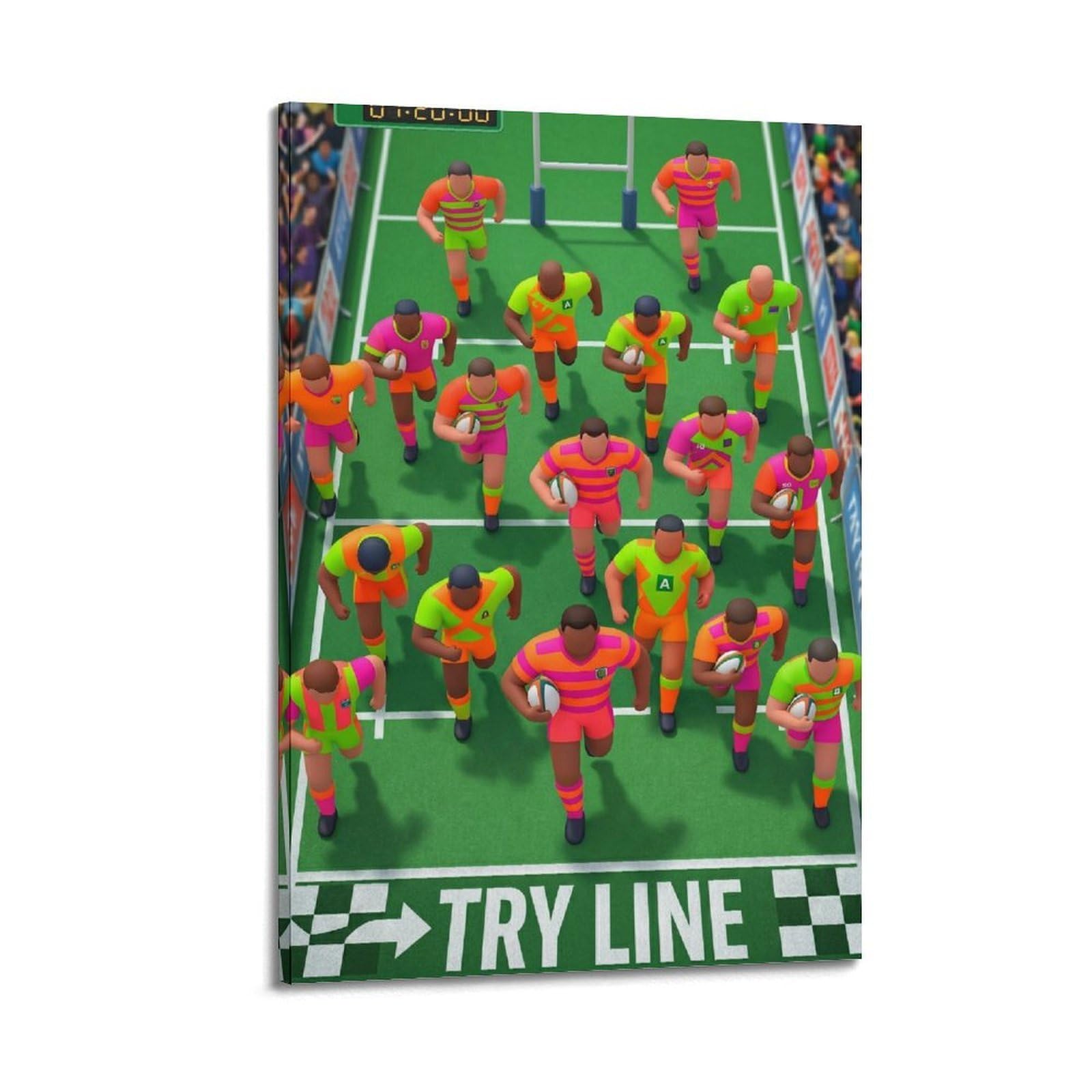 OLYHTR Rugby Match Poster Modern Decorative Canvas Prints - Ideal Wall Art for Family, Man Cave, Game Room, Boys & Girls Bedroom 24x36inch(60x90cm)