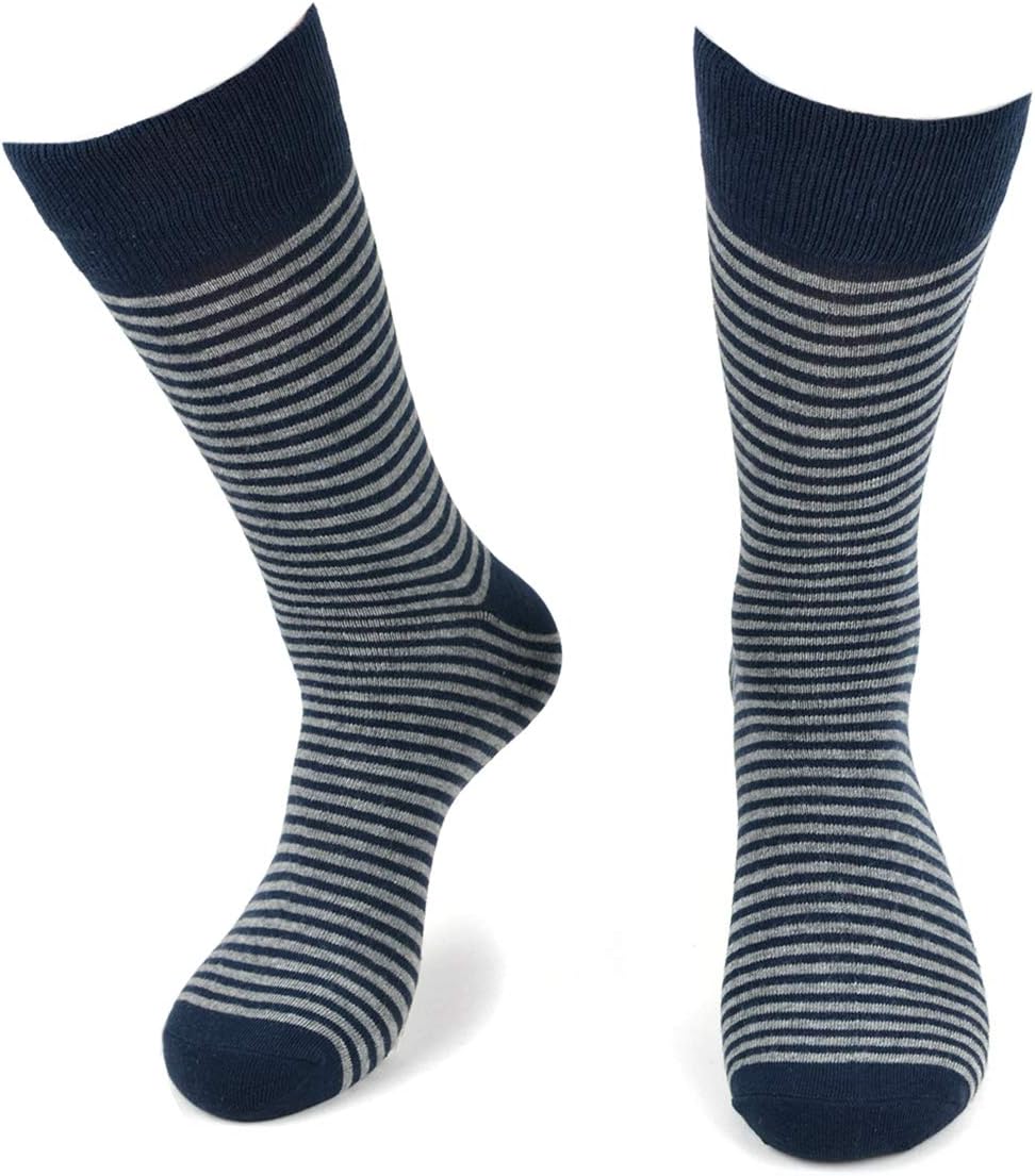 BG Premium Dress Socks for Men. Classic and Formal Apparel Patterned Socks, 3 Pair Set with a Gift Box - Blue Argyle & Stripes - Image 4