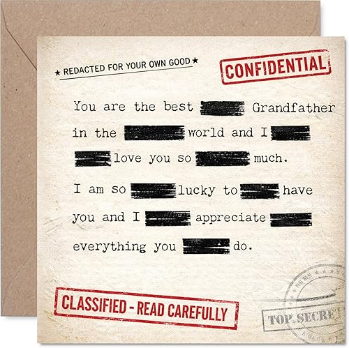 Stuff4 Playful Birthday Card for Grandfather - Undercover Giggles - Secret Agent