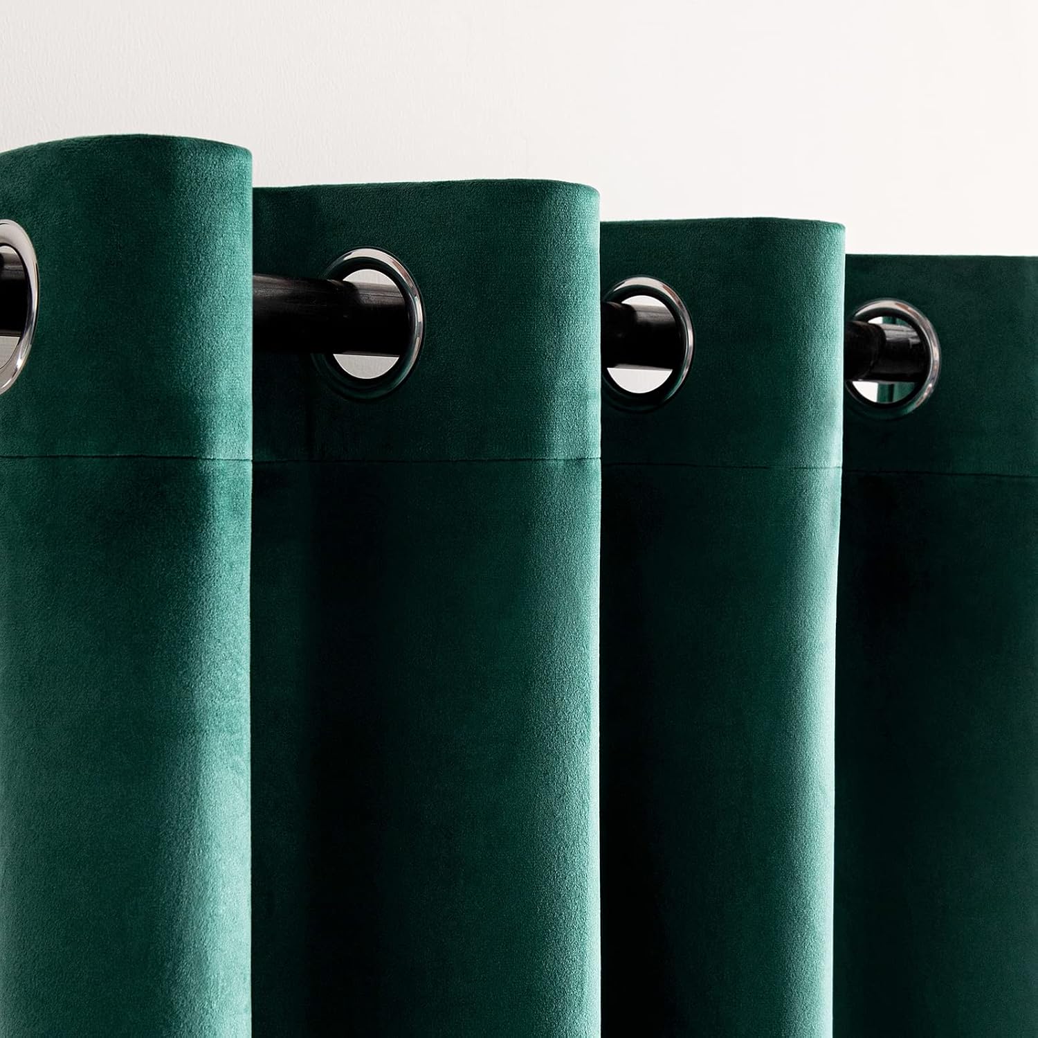 Woaboy Velvet Curtains 90 Drop Dark Green Curtain for Living Room Thermal Blackout for Bedroom Luxury Eyelet Drapes Soft Window Treatment Insulated Soundproof & Room Darkening W 46 x L 90 2 Panels - Image 3