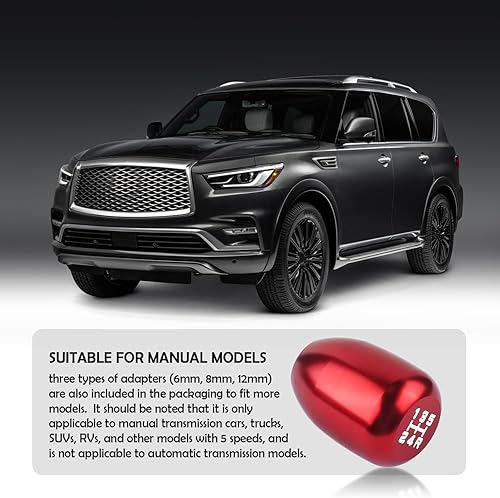 Miniatura 4 de Pomos de palanca de cambios para automóvil, elegante perilla de palanca de cambios manual de aleación de aluminio de 5 velocidades para decoración