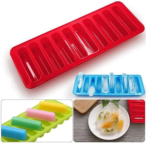 Miniatura 3 de CYISONAL 4 bandejas estrechas de silicona para cubitos de hielo, bandeja estrecha para cubitos de hielo para botella de agua, bandejas de cubitos de