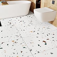 WESTICK Waterproof Terrazzo Peel and Stick Floor Tile 20 PCS Bathroom Ma...