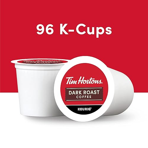 Miniatura 2 de Tim Hortons Café tostado oscuro, cápsulas K-Cup de una sola porción compatibles con cafeteras Keurig, K-Cups de 96 quilates, rojo, 24