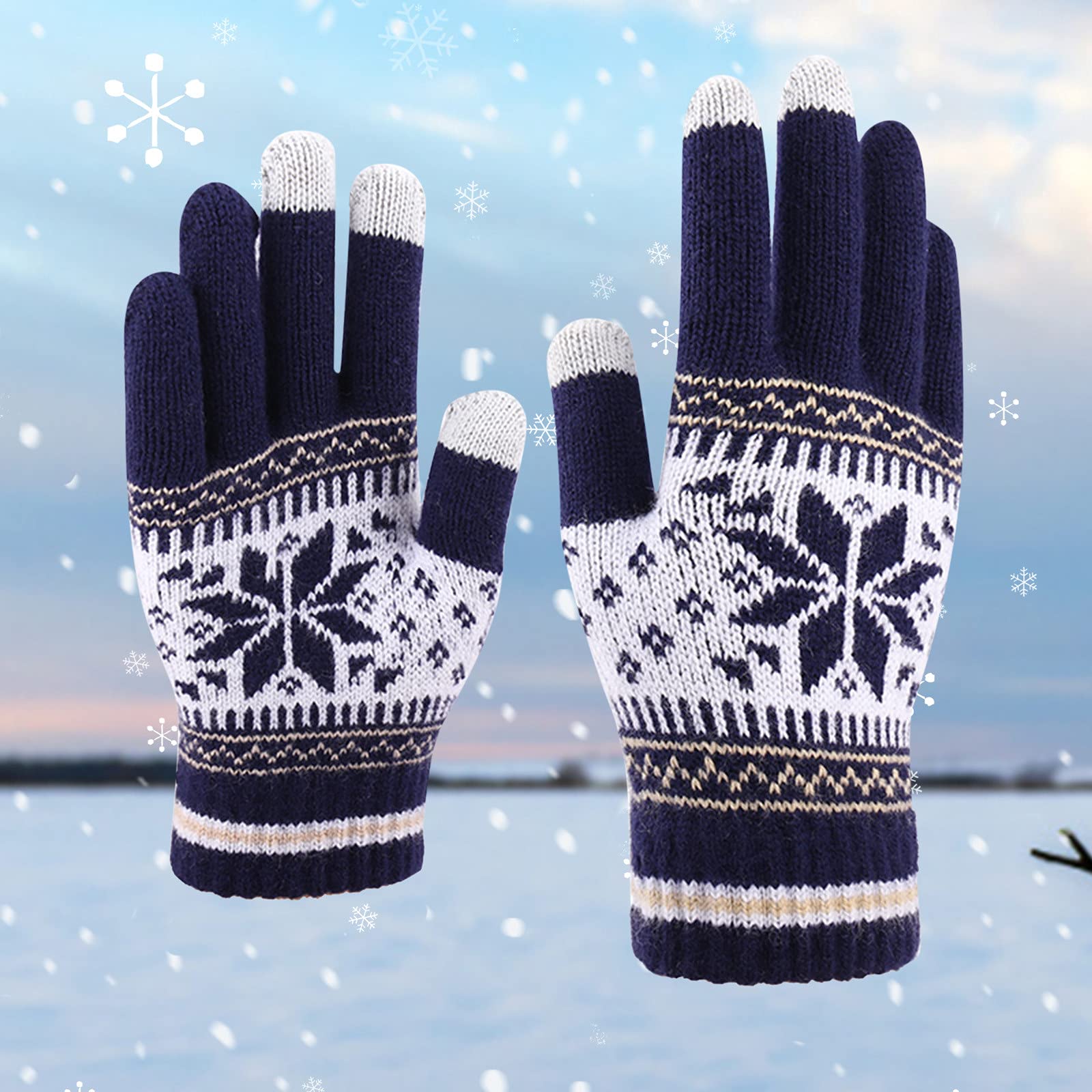 Guanti Invernali Donna Touch Screen - Caldi, Morbidi, Anti-Vento - Regalo Sotto I 10 Euro
