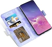 Vista 3 de Asuwish Compatible con Samsung Galaxy S10 y protector de pantalla de vidrio templado, accesorios para tarjetero, soporte para celular, billetera