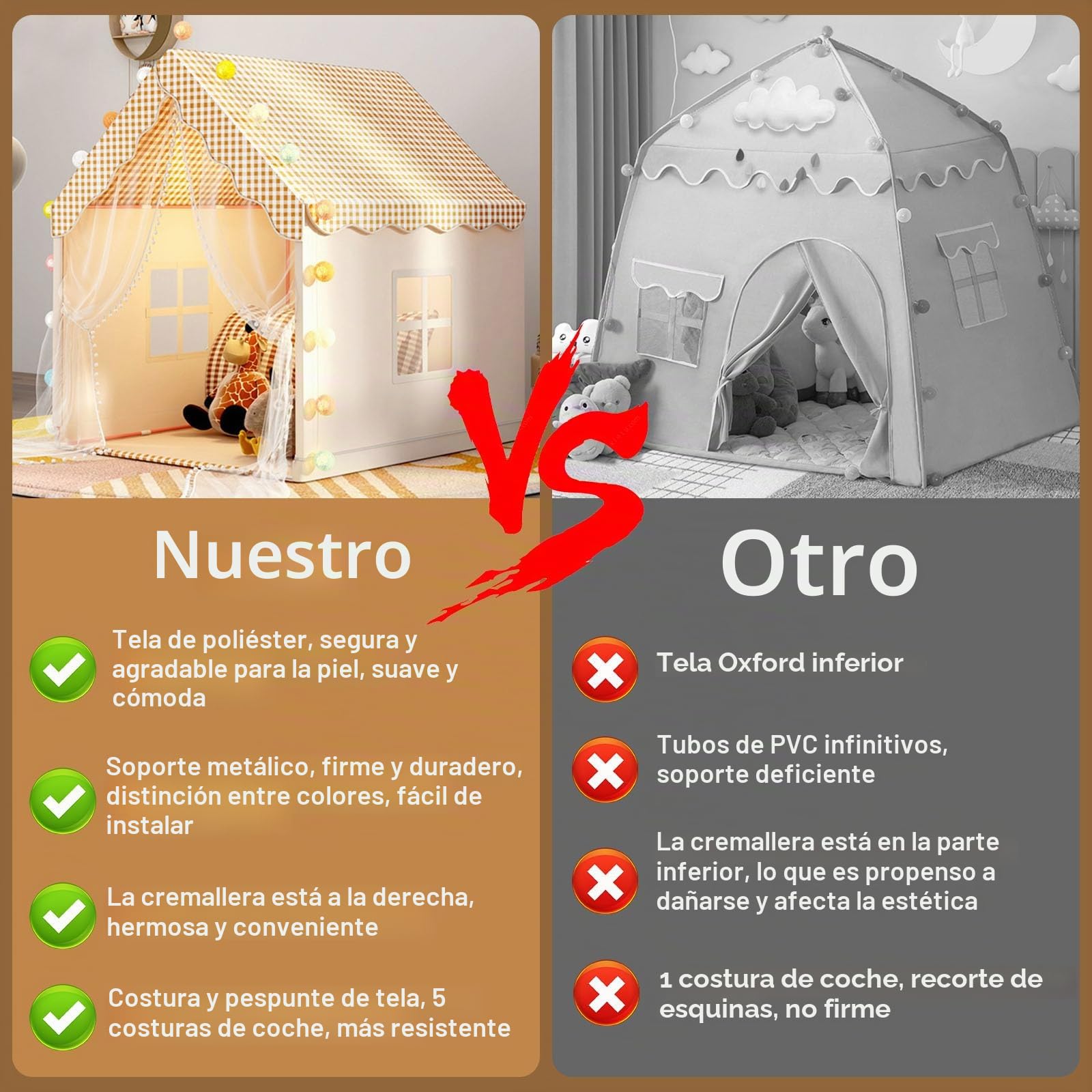 Tienda de juego para niños con luces, casa para niños de interior y exterior, tienda de juego para niños pequeños con ventanas, tienda de juego grande para niños pequeños, regalo de casa de