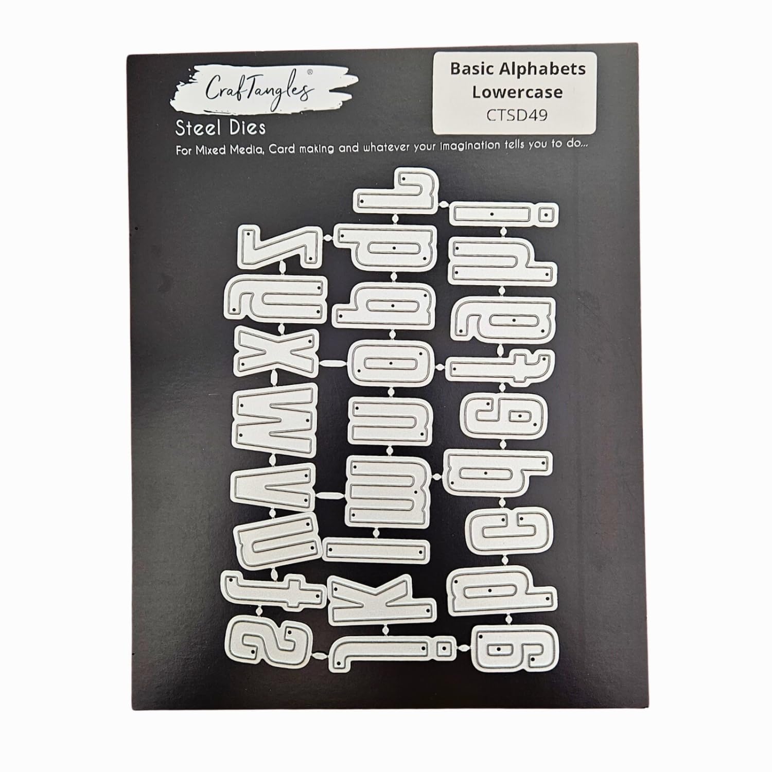 CrafTangles Steel Dies - Basic Alphabets - Lowercase (Set of 26 Dies)