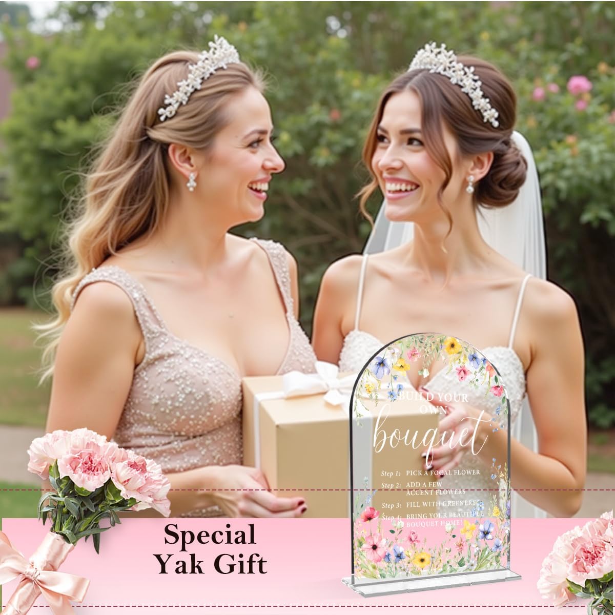 Flower Wedding acrylic sign Build Your Own Bouquet sign Baby in bloom signs image 3