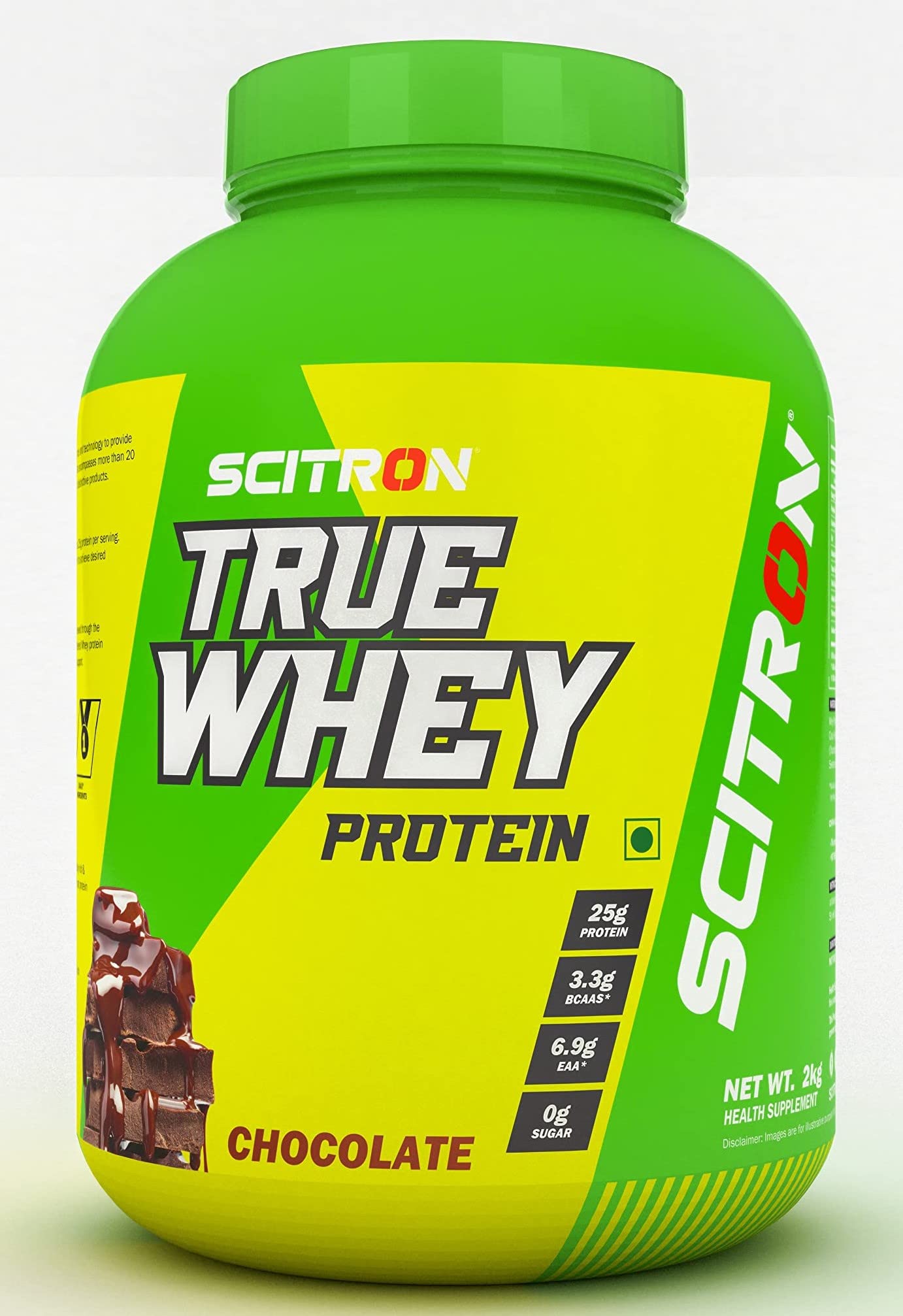 True Whey Protein 25g Protein, 3.3g BCAAs & 6.9g EAA | Stimulate Muscles Growth, Enhance Recovery | 100% Muscle Building Whey Protein, Post Workout, BCAA Amino Profile, Whey Protein Bodybuiding Supplement [2Kg, Chocolate]