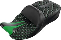 Vista 10 de C.C. RIDER Asiento de gel para motocicleta, asiento de pasajero - Asiento de pasajero con peine Bagger para Harley Touring 2009-2023 Road King FLHR