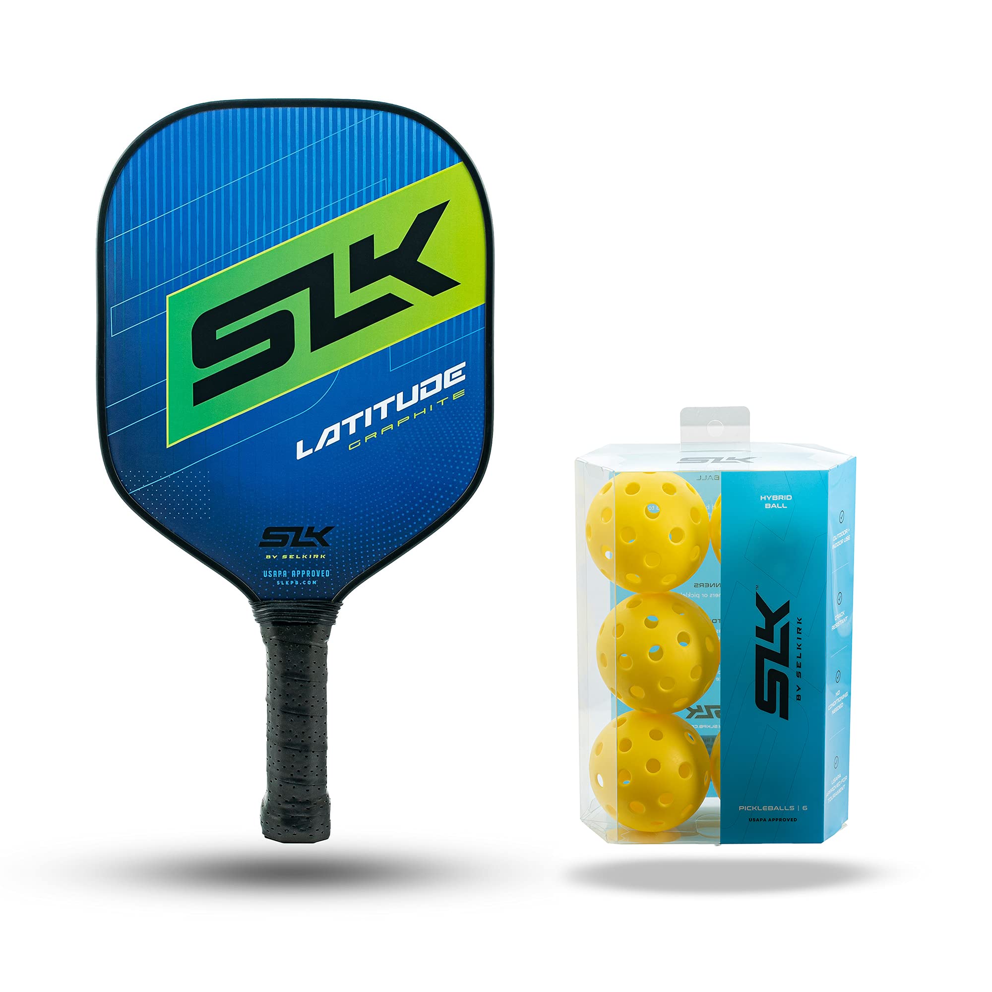 Buy SLK Latitude Pickleball Paddle + SLK Hybrid Ball Bundle Graphite Pickleball Racket with G4