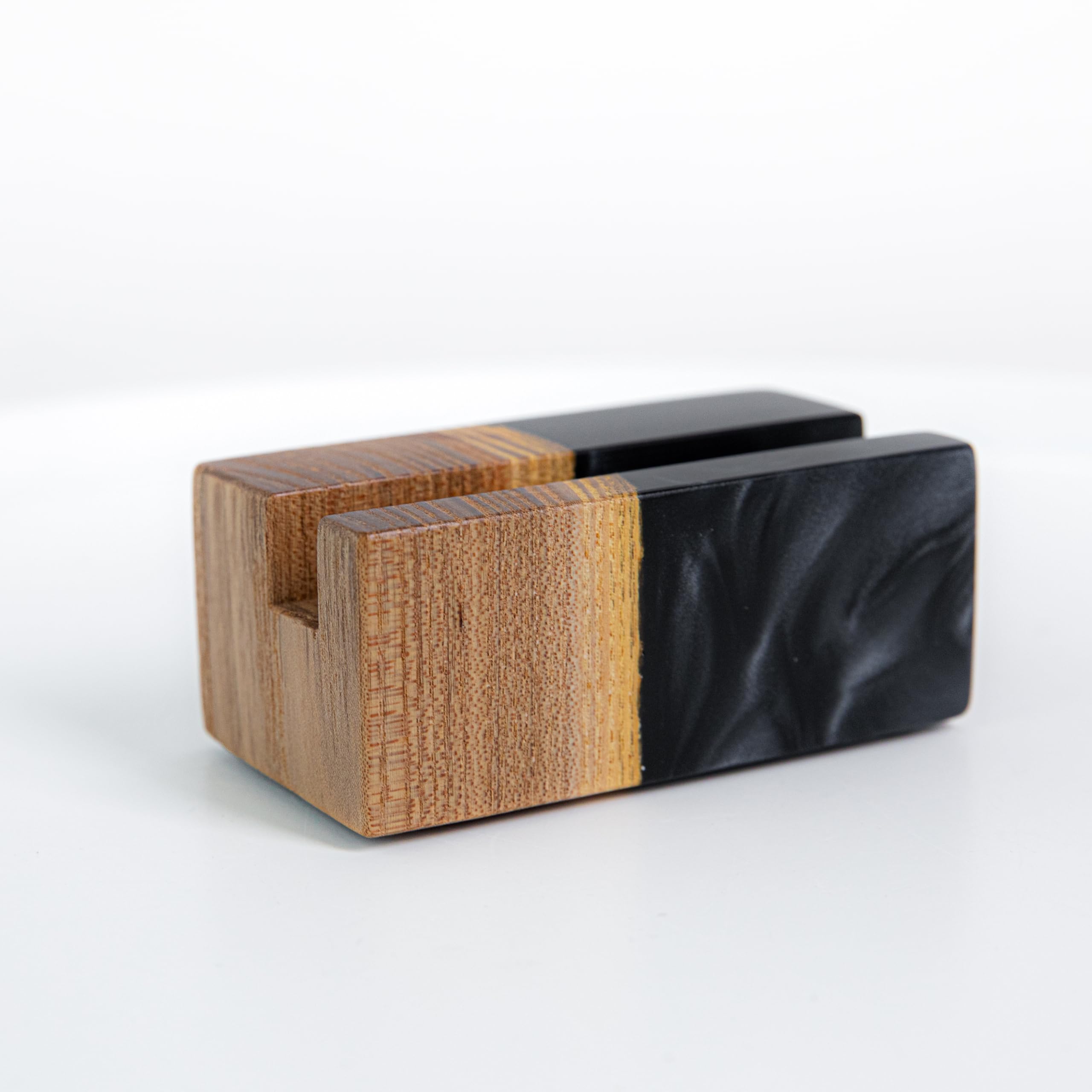 Epoxy & Wood Business Card Holder - Handcrafted Desk Organizer For Professionals - View #3
