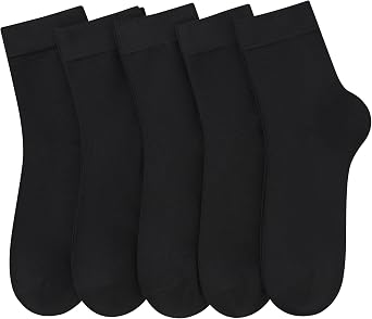 Women Thin Cotton Socks Comfort Breathable Soft Socks Above Ankle Crew Socks 5 Pairs