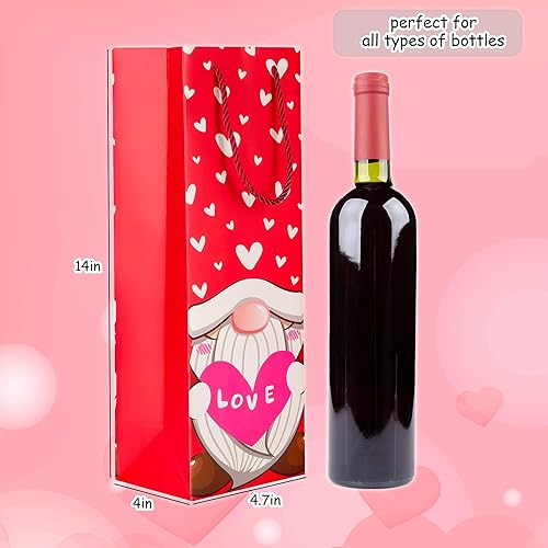 Miniatura 3 de ASOEMERZ Bolsas de regalo de vino con pañuelos, 12 bolsas para botellas de vino tinto con asa para botellas de vino del día de la madre, whisky,