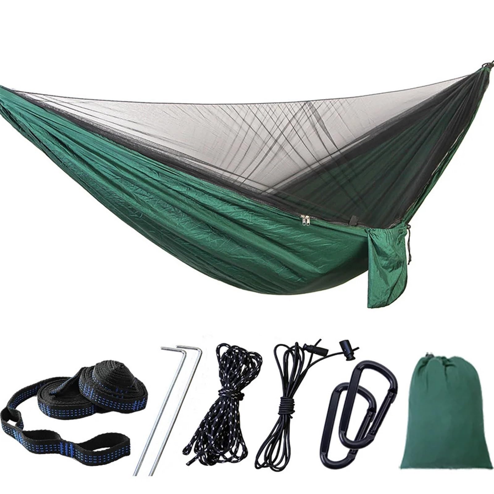 Hamac de Camping Jungle, balançoire d'extérieur, lit Suspendu à Ouverture Rapide pour la randonnée, Le Camping(Black)