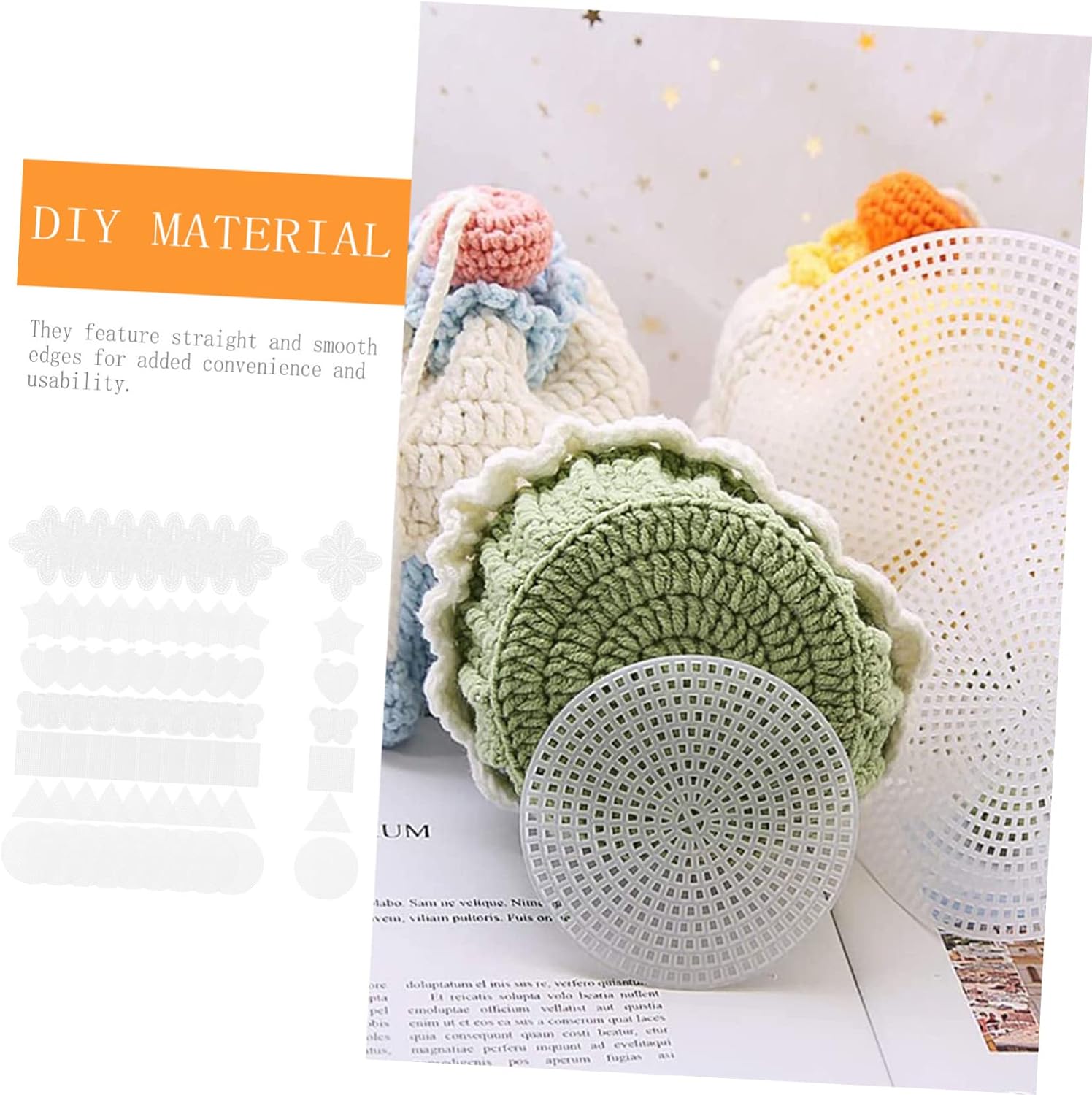 Tofficu 70sheets Plastic Mesh Canvas for DIY Crafts Cuttable Embroidery Mesh for Women Lightweight Multi-Purpose Smooth Surface for Creative Projects