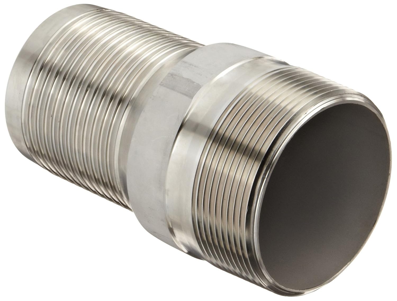 Dixon RST30 Stainless Steel 316 Hose Fitting, King Combination Nipple Threaded End with No Knurl, 2-1/2" NPT Male x 2-1/2" Hose ID Barbed