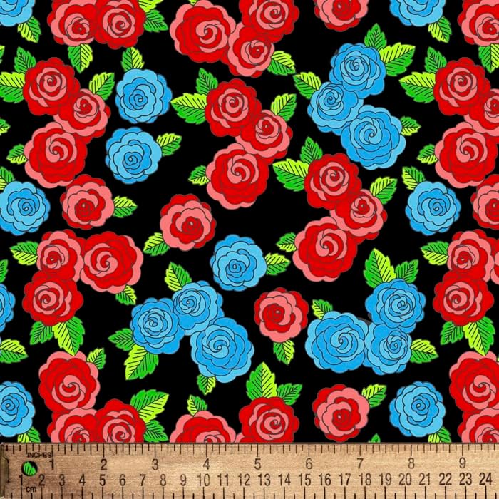 Frida's Roses Cotton Fabric, 1 Yard Precuts