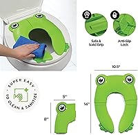 Vista 3 de Asiento de entrenamiento portátil para ir al baño con temática de dinosaurio, para niños, asiento de inodoro plegable con agarre antideslizante