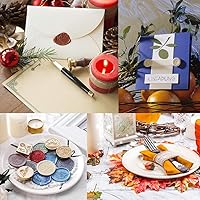 Vista 6 de CRASPIRE Sello de cera, sellos de sellado de cera, sello de cera vintage, sello de madera retro, sello de latón extraíble, mango de madera