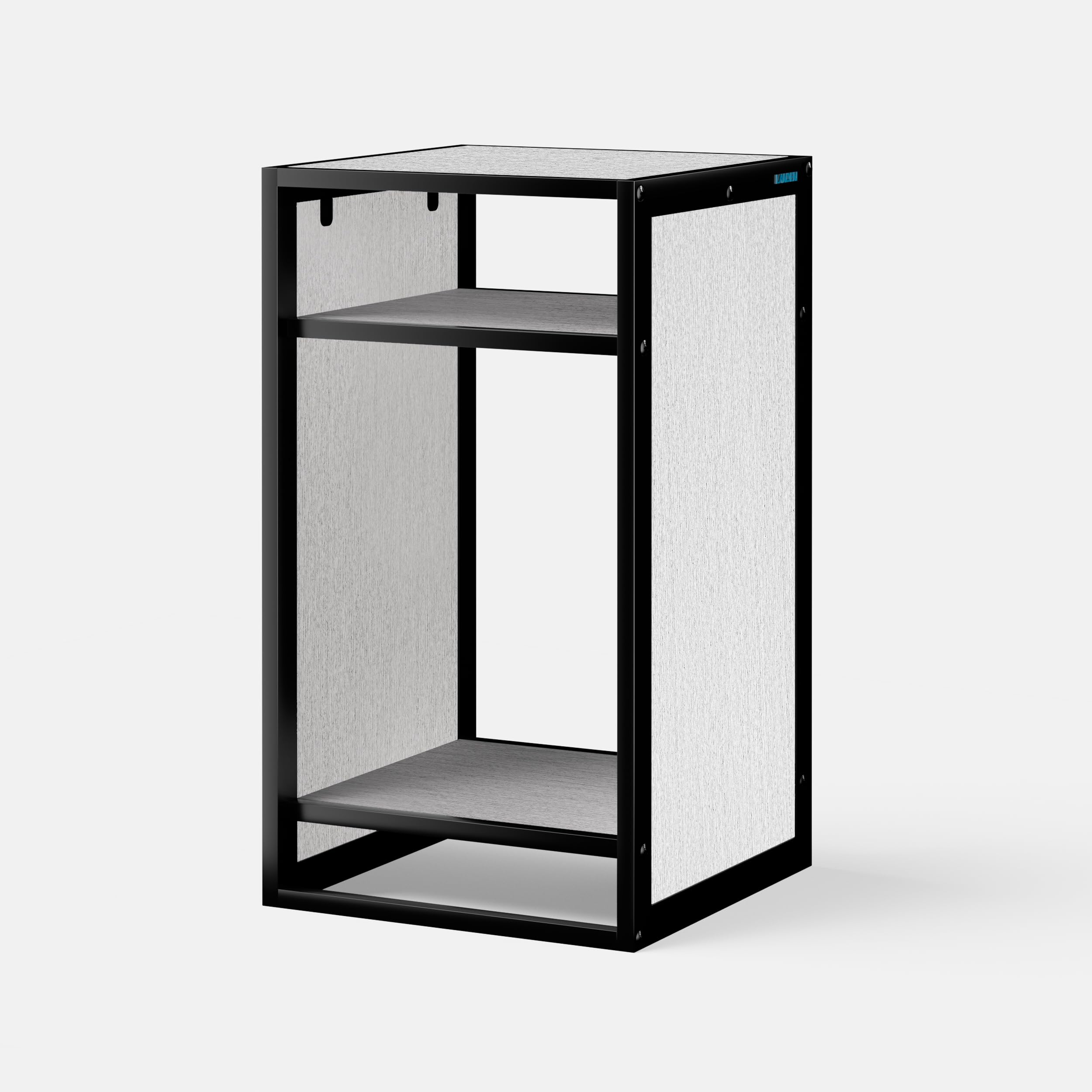 LANDEN Support et armoire pour aquarium, tapis de nivellement en mousse nano inclus, design contemporain en bois peint en blanc mat (support uniquement)