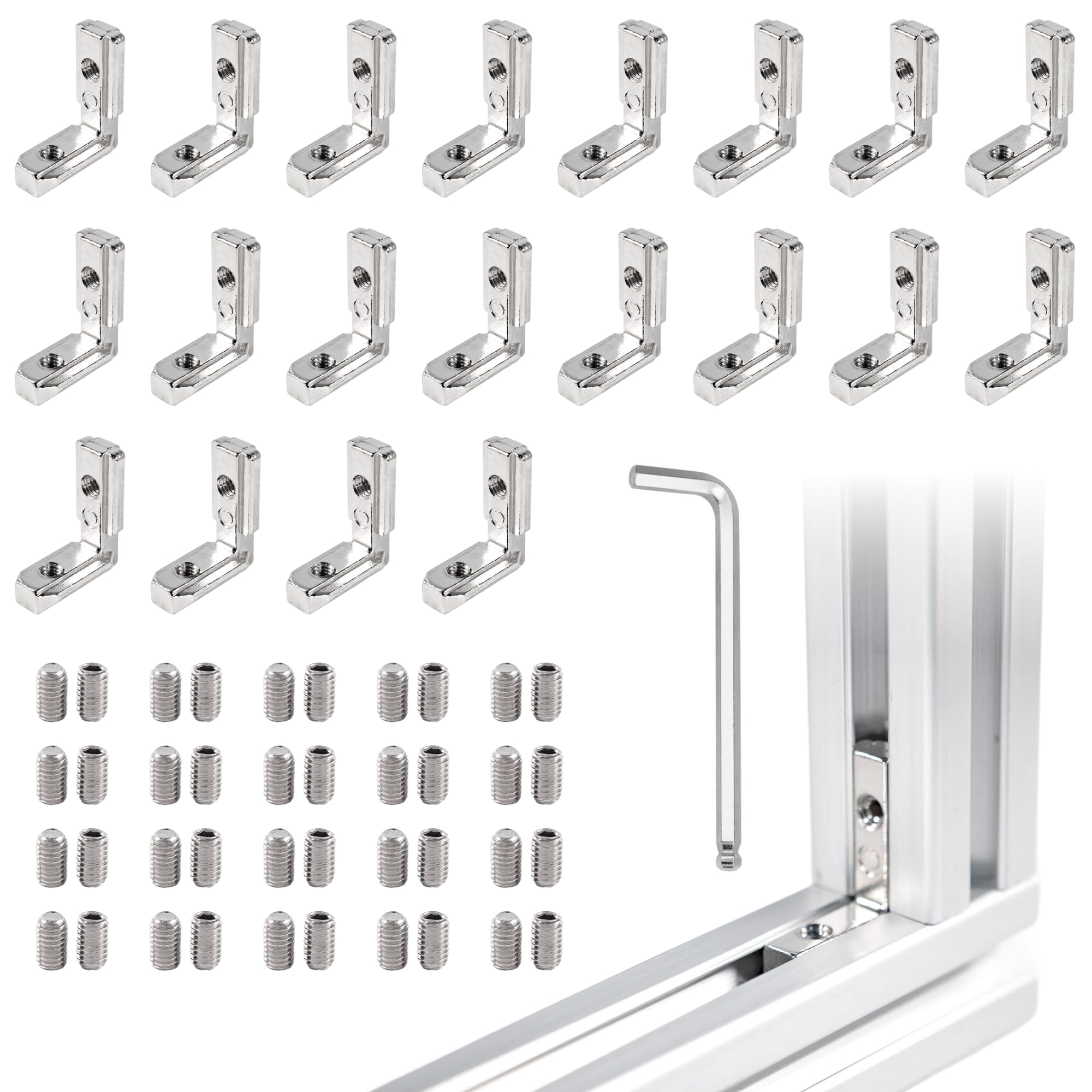 Support intérieur en L 3030 équerre de fixation invisible rainure 8mm