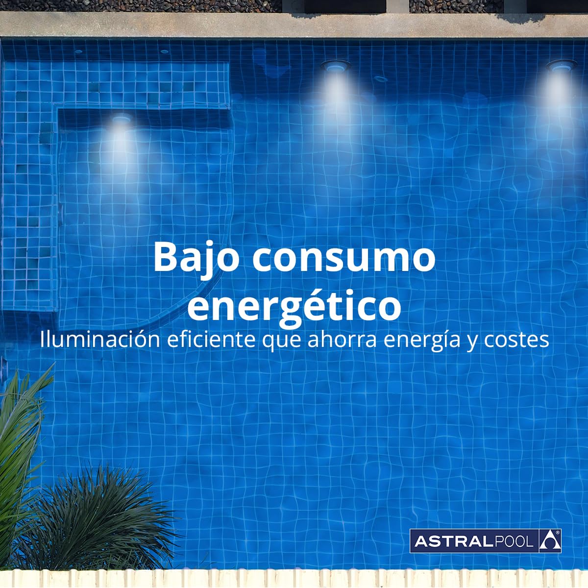 Astralpool Proyector Mini LED Sumergible Luz Blanca para Piscina 76680 - Montado en Nicho - 4W (6 VA) - Bajo Consumo de Energía - Hasta 50,000 Horas
