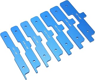 Measuring Block Set, 7 Pcs Installation Rods Robust Aluminum Alloy Clear Scale Blue Light Weight for Woodworking