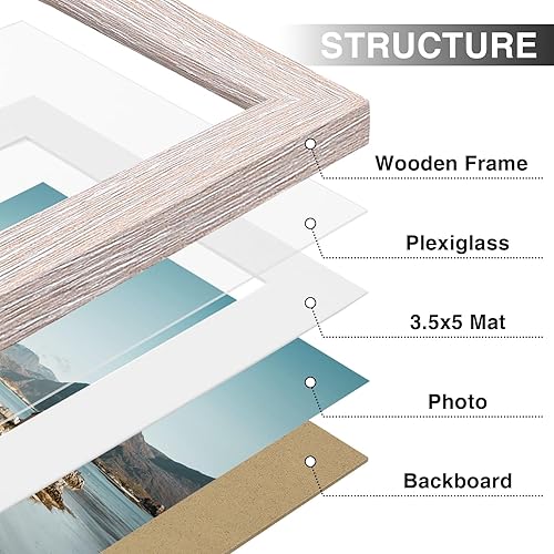 Vista 369 de Vittanly - Juego de 9 portarretratos, plexiglás resistente a rupturas, exhibe fotos de 12 x 12 pulgadas o, con paspartú, de 8 x 8 pulgadas, marcos
