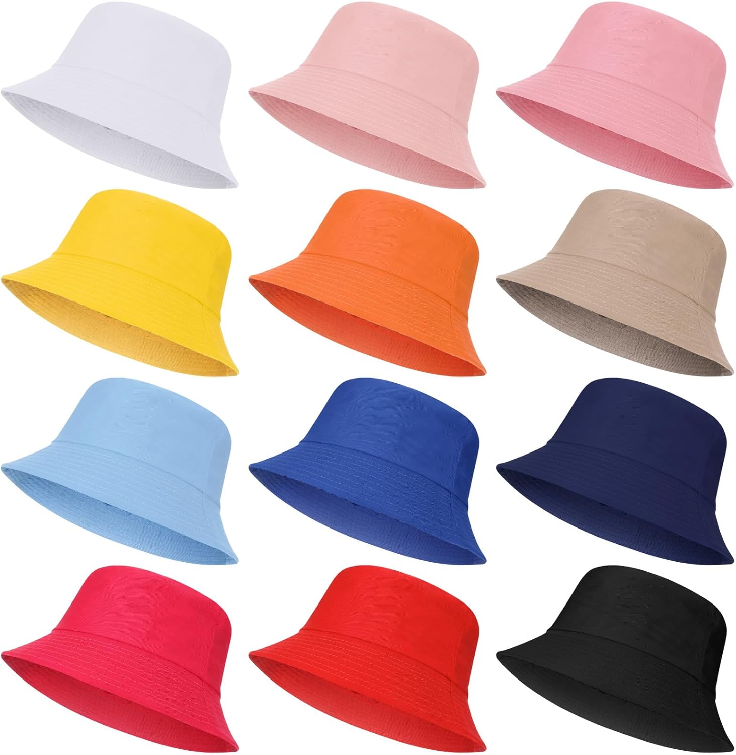 Zhanmai 24 Pack Bucket Hat for Women Summer Travel Beach Hats Packable Outdoor Fishing Hats Unisex Fisherman Cap Headwear for Men Women, Colorful
