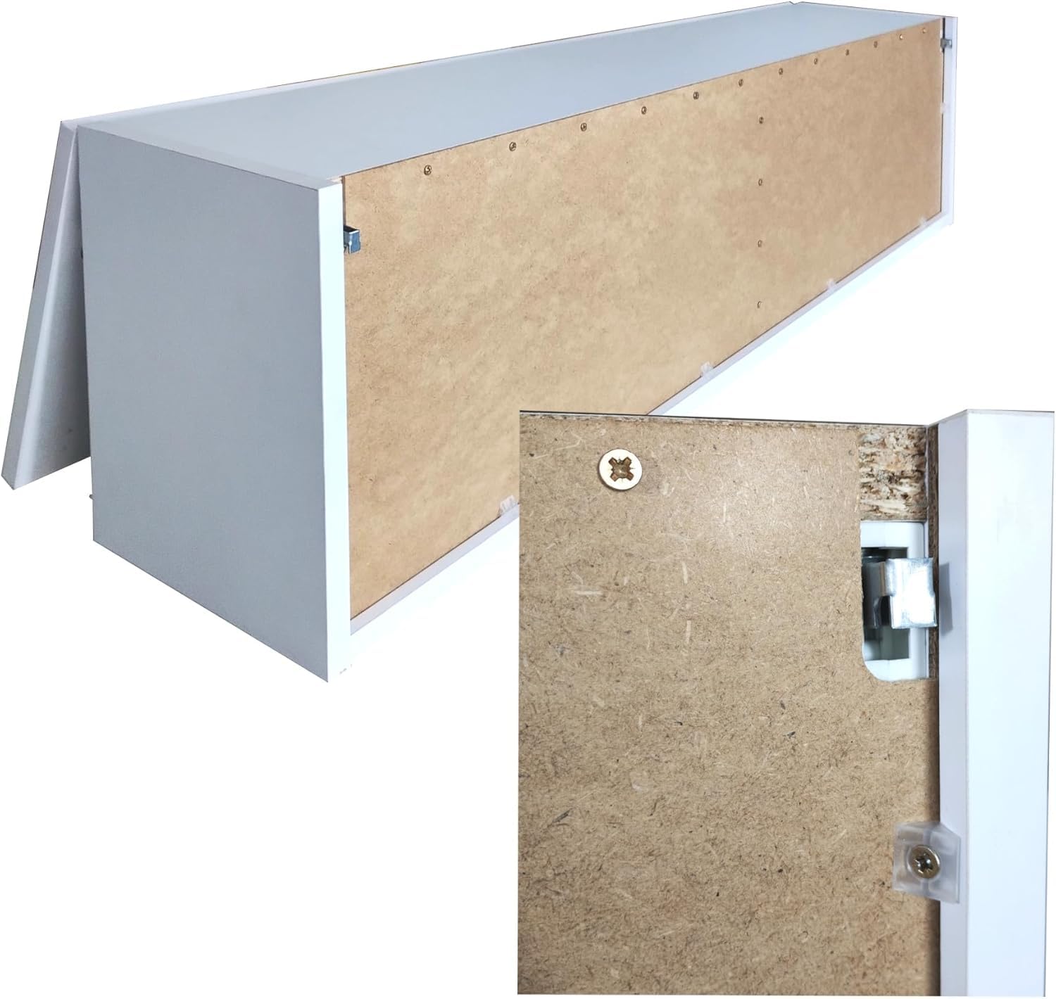 Armoire de Salle de Bain Meuble Modèle Laura Suspendue 30 x 120 x 23 cm Blanc Mat Pliable Murale Commode Moderne Chambre de Rangement Compartiments, Portes Télescopiques
