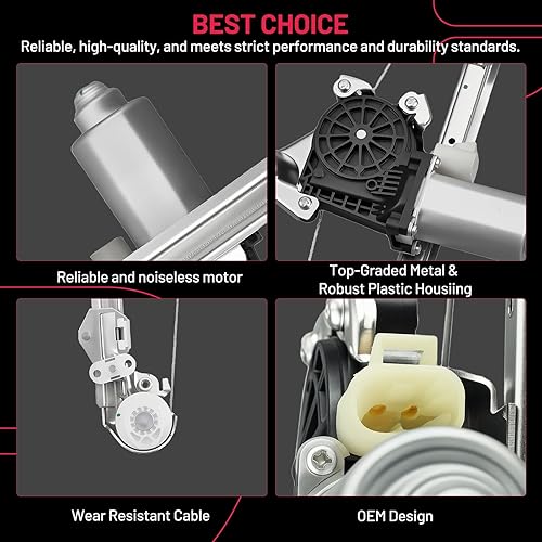 Vista 163 de BDFHYK 741-645 Elevalunas eléctrico con motor para automóvil delantero derecho del pasajero para Chevy Silverado, Tahoe, Suburban, Avalanche