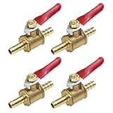 Antrader 4 Pcs Forged Brass Ball Valve Mini Shut Off Switch, 1/4