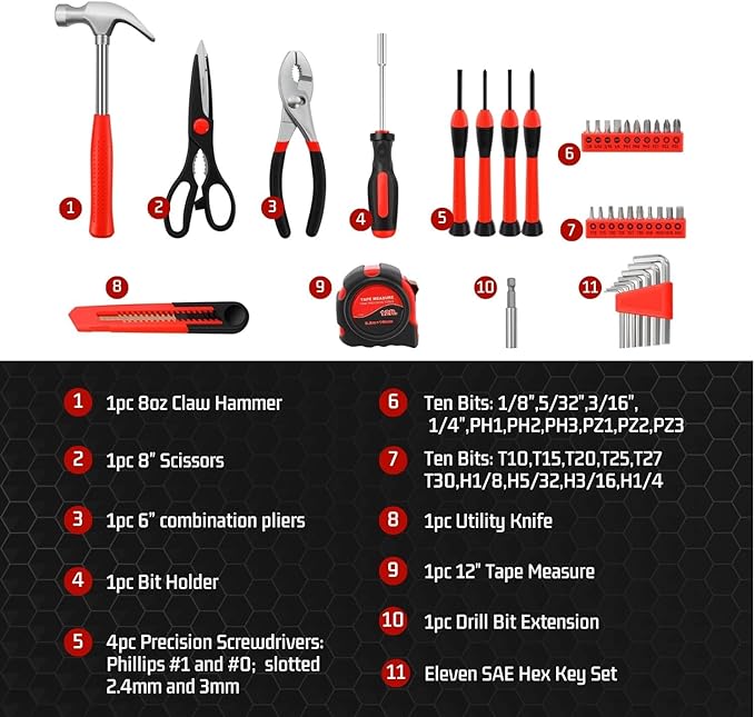 Kit de Herramientas Manuales Flexzion 39 Piezas con Estuche miniatura 4