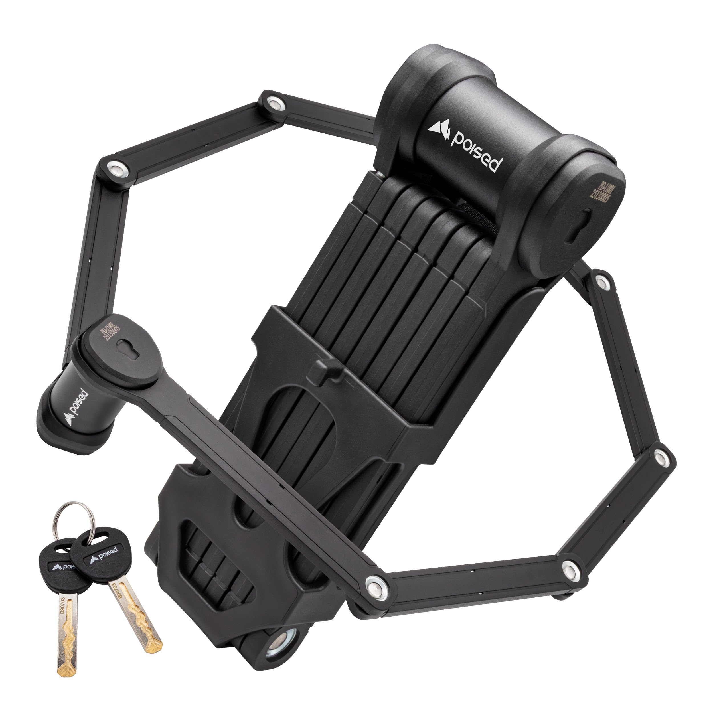 Poised Antivol Pliable pour Vélo 120 cm avec Certification ART 2 & Support – Antivol de Vélo de Haute Sécurité en Acier Trempé, Antivol pour E-Bike & Vélo