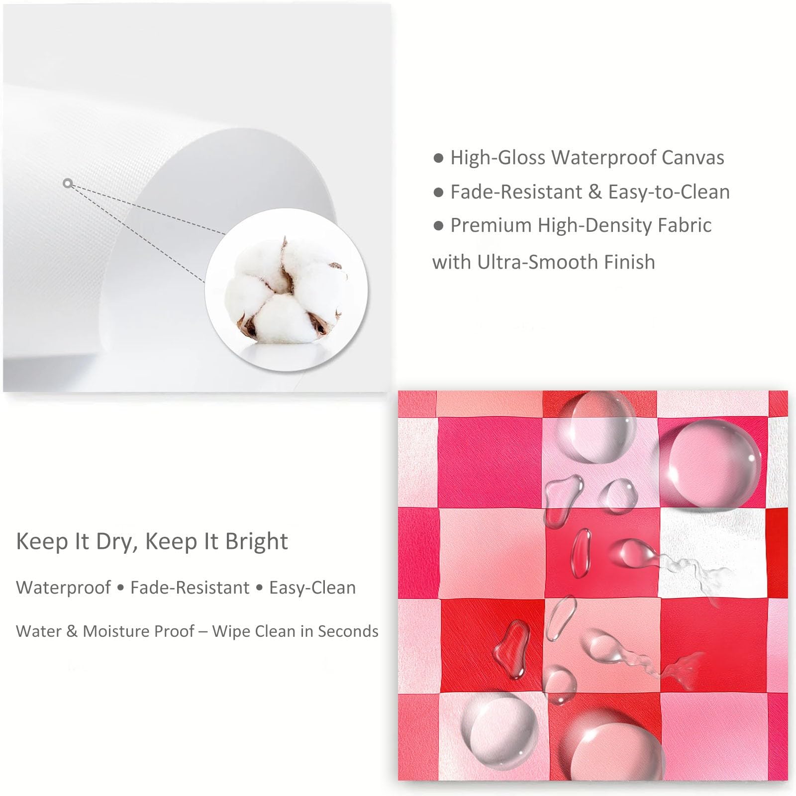 Aquarell Minimalistisch Geometrisch Karo Gerahmt Leinwand Bilder, Rosa Wandbilder Kunstdruck Wandbild Keilrahmenbild Wanddekoration für Wohnzimmer Schlafzimmer Mit Rahmen 120 x 80 cm