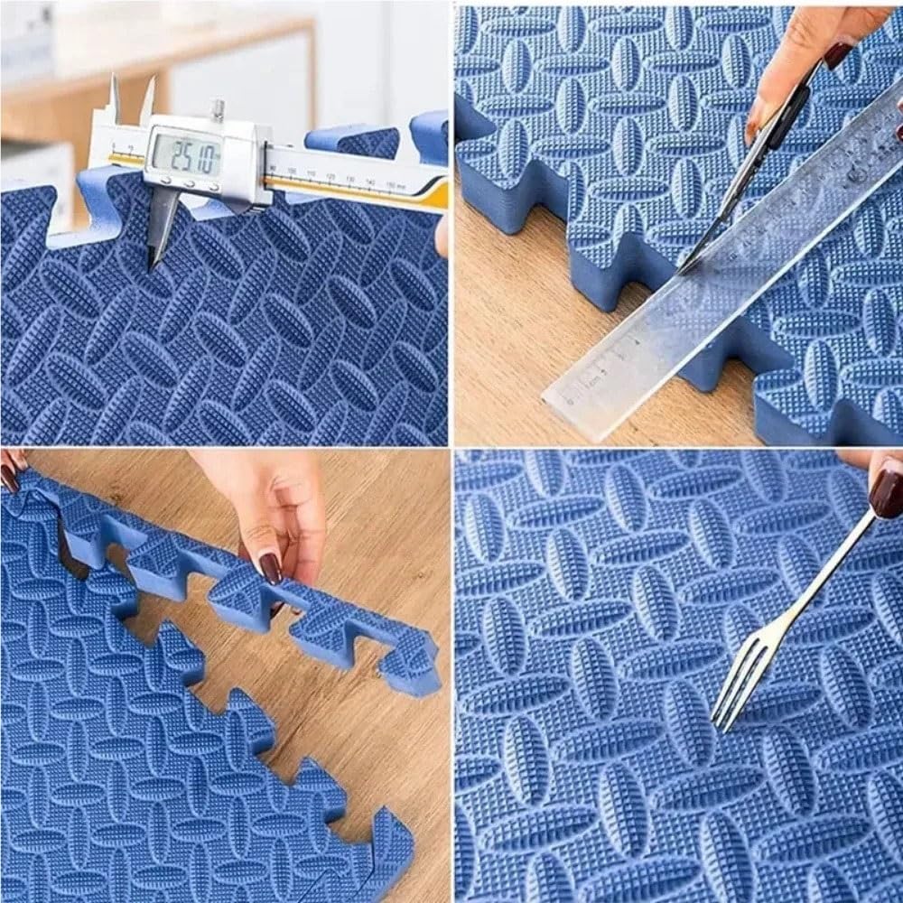 10 Stück 2,5 cm Schaumstoff-Krabbelmatte, Schaumstofffliesen, Schaumstoff-Puzzle, ineinander greifende Spielmatte, geeignet zur Bodendekoration(Red-Yellow)