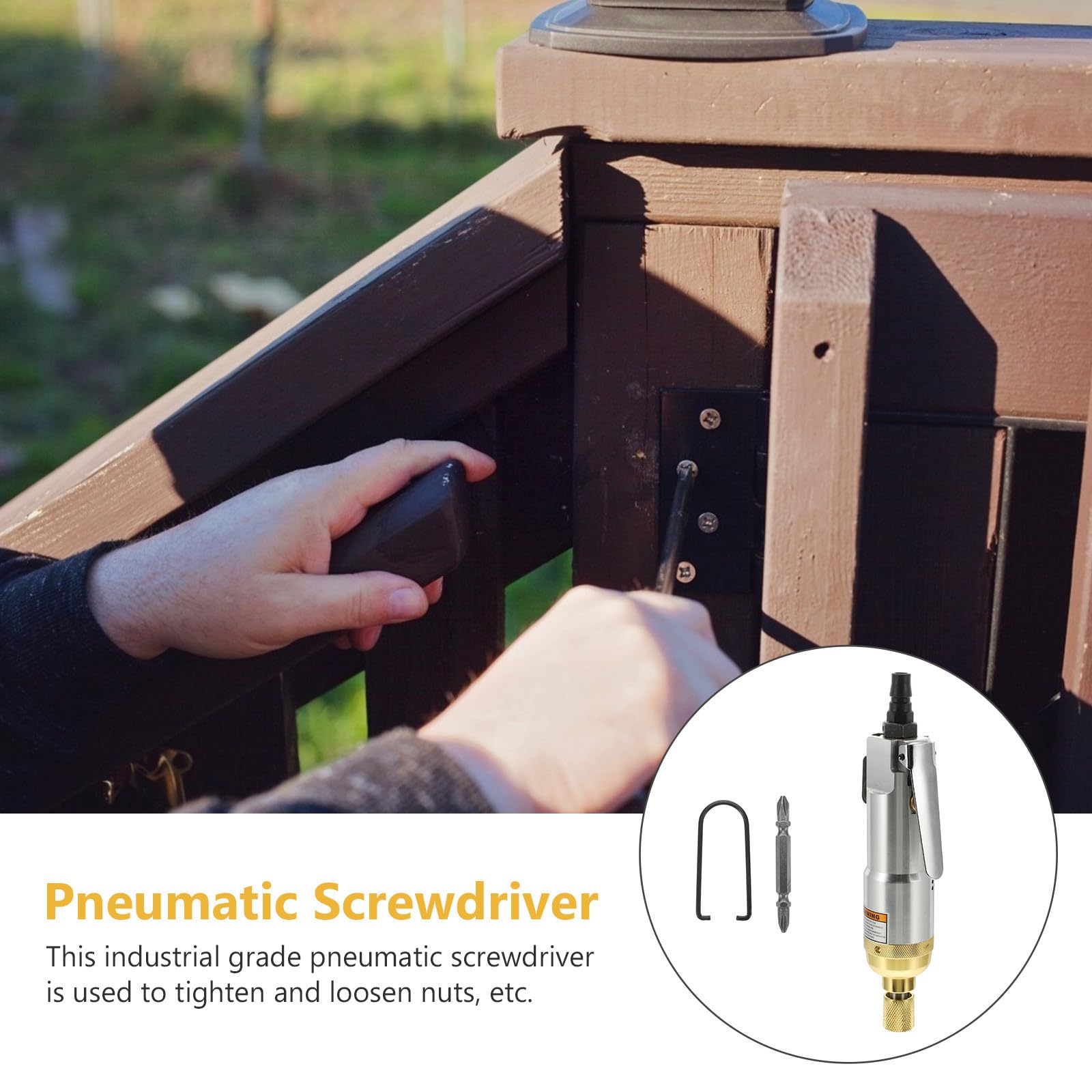 Cacciavite Pneumatico Regolabile 9000rpm 1/4 Pollice Nero | Coppia Massima 35n, Consumo Aria 0, 25 3/min, Pressione 0, 62mpa, Capacità Bulloni 4-6mm