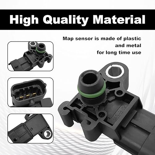 Miniatura 2 de Sensor de mapa de presión de aire absoluta del colector compatible con Chevy 09-11 Aveo 07-19 Impala, 08-19 Buick Enclave, 07-13 GMC Sierra 1500,