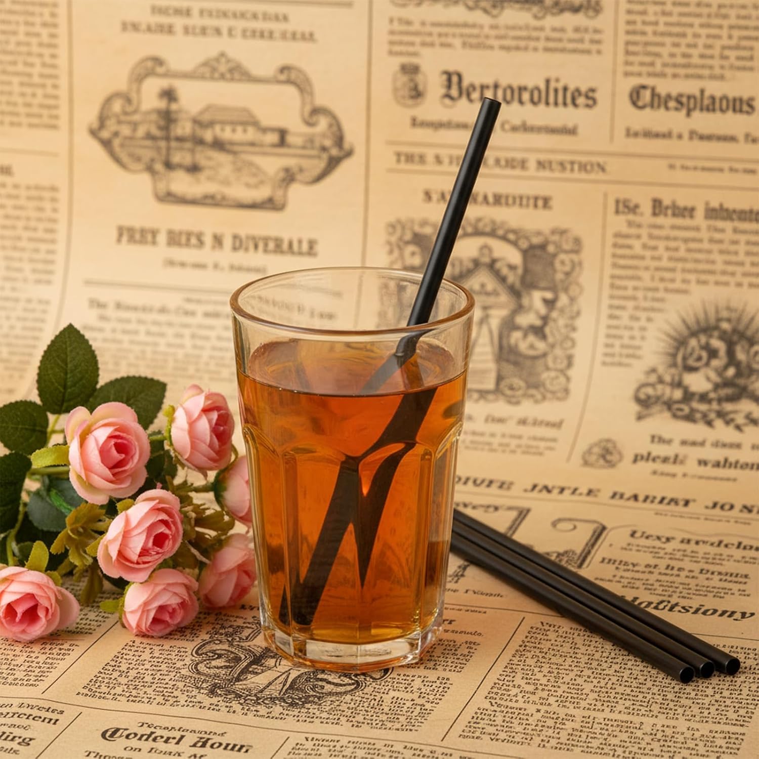 100 Pcs Black Cocktail Straws, 5.12 Inch Short Disposable Plastic Drink Straws Small Short Drinking Straw for Whiskey Bar Club Cocktail Cold Drinks, Cups Travel Mugs Crafts Home Bars Use