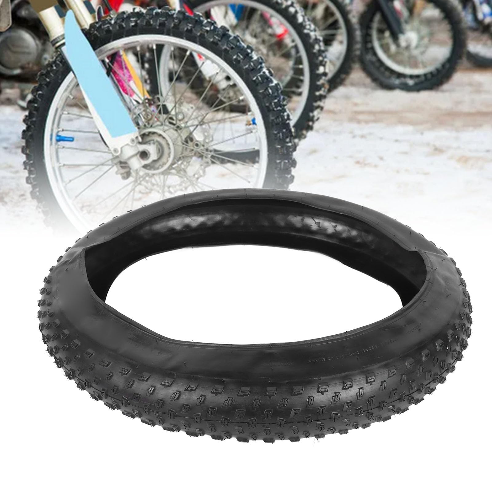 Elektryczne Opony do Rowerów śnieżnych, Opona do Rowerów śnieżnych 60Tpi Odporna na Przebicie Gruba Opona Rowerowa na plażę w Trudnym Terenie Jazda Uliczna (BLACK)