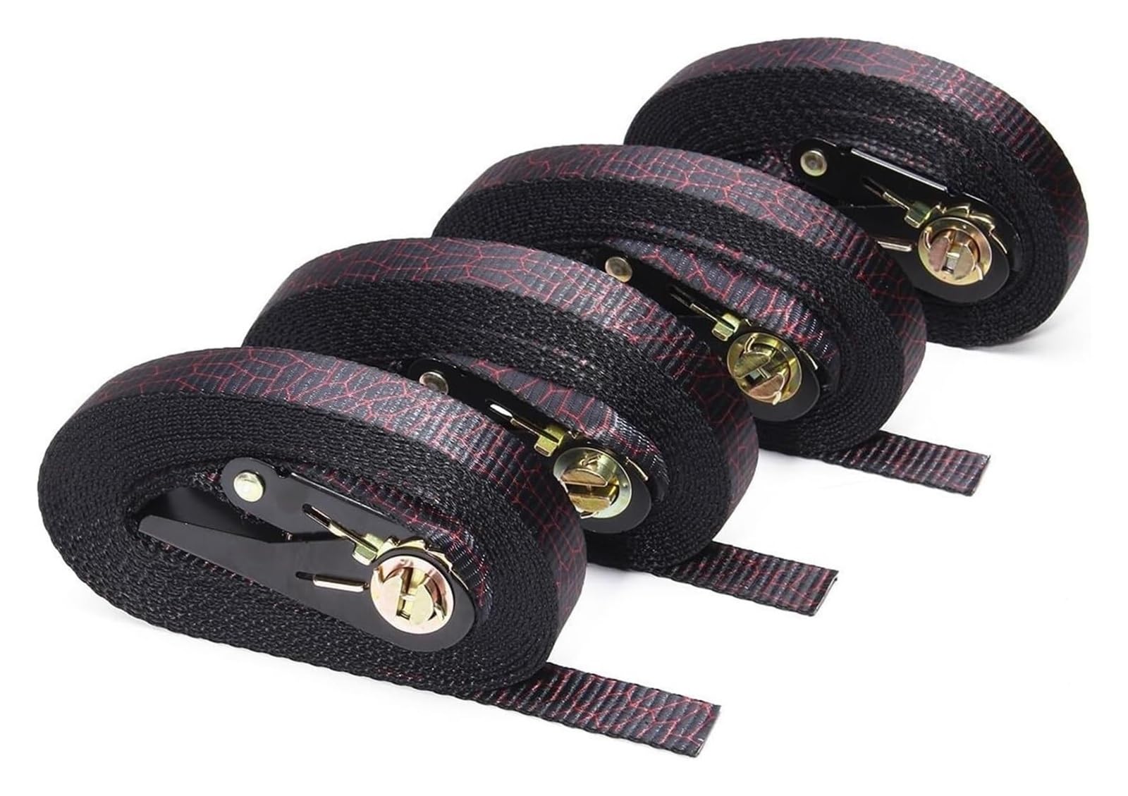 Ancoraggio della cinghia di carico, 4 pezzi Cinghie a cricchetto for fune di tensione for auto 5/6 m x 25 mm Cinghia ancoraggio for bagagli e carichi Fibbia in metallo Cintura resistente(6mX25mm)