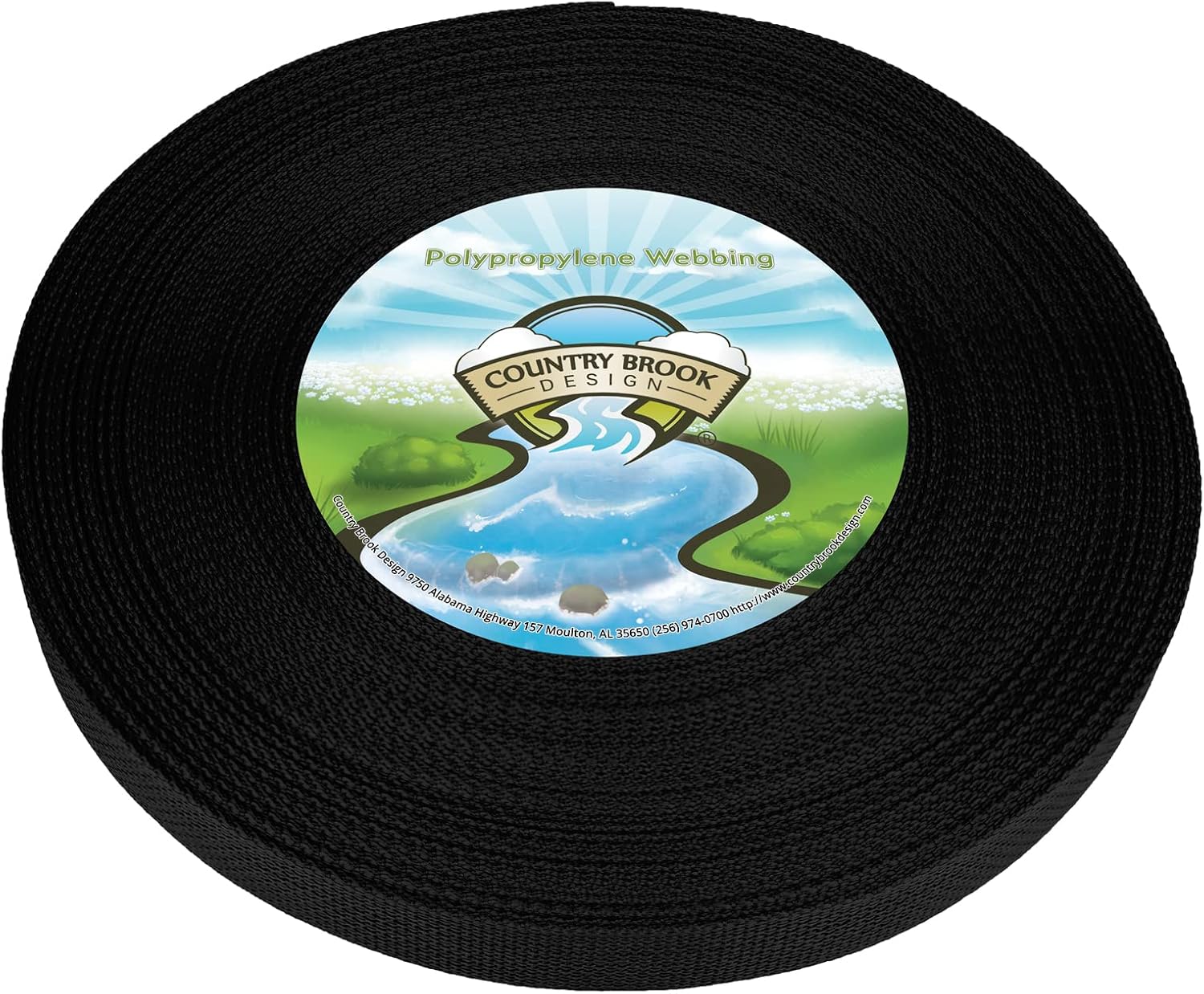 Country Brook Design - Black Polypropylene (Polypro) Webbing (1 Inch, 25 Yards)