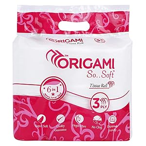 Origami So Soft Toilet Tissue Paper | 3 Ply | Pack of 6 | 160 Pulls Each