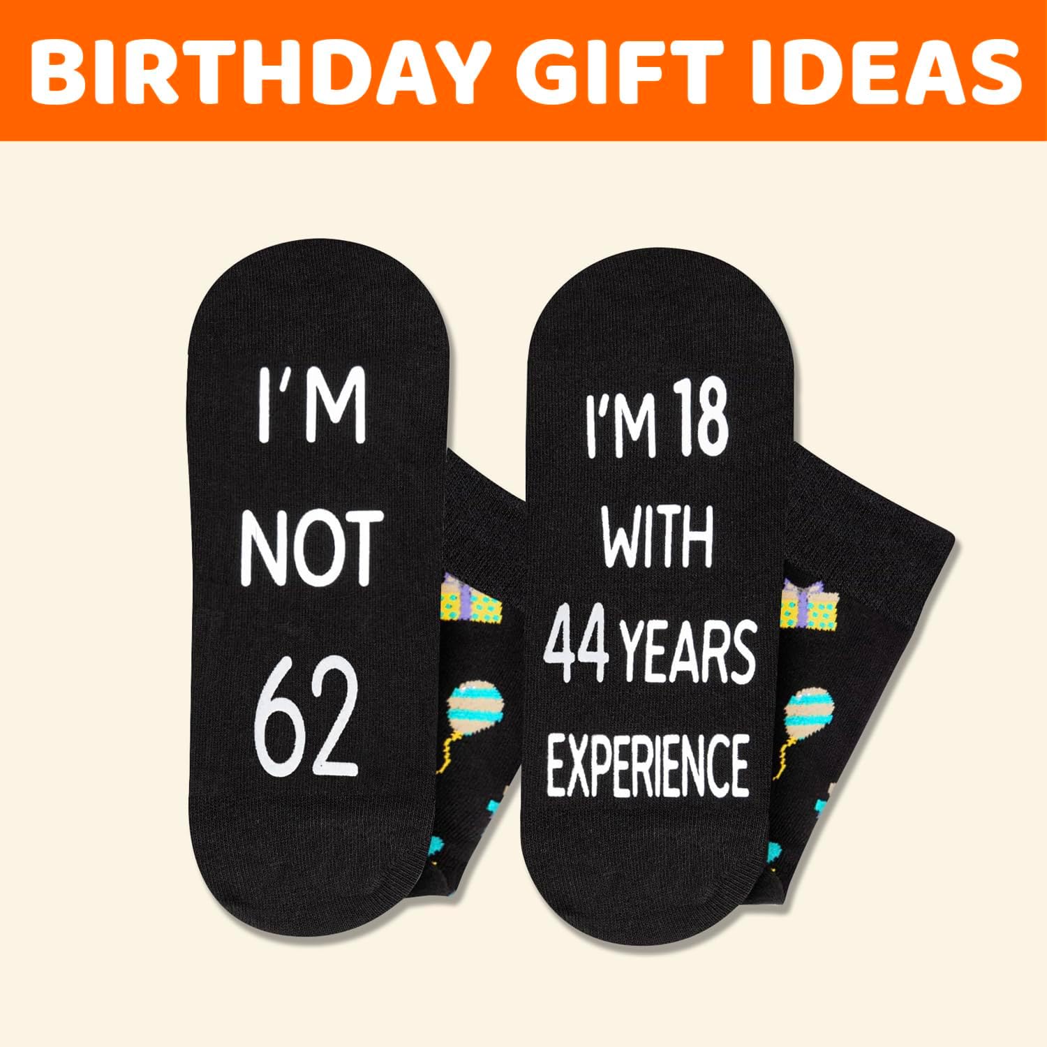HAPPYPOP 65TH 70TH Birthday Gifts - 61 62 63 64 65 66 67 68 69 70 Socks with Greeting Card - Image 5
