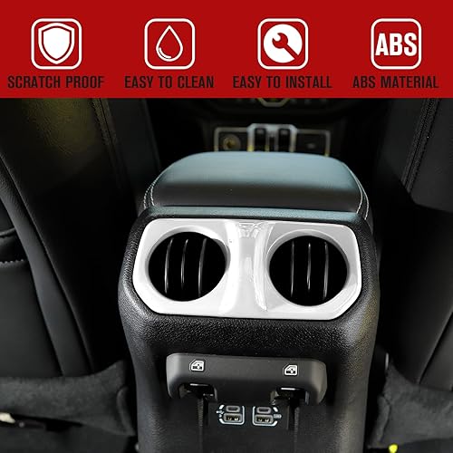 Vista 79 de Cubierta de ventilación trasera de aire acondicionado, accesorios interiores de fibra de carbono para Jeep Wrangler JL Gladiator JT Sahara