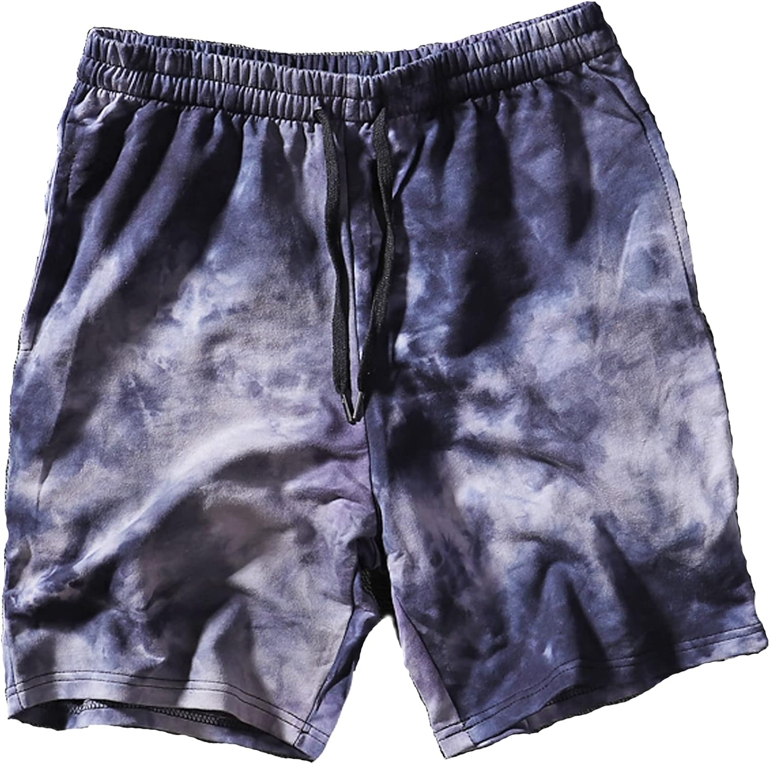 Mens Casual Drawstring Tie Dye Summer Shorts Workout Sweat Running Beach Shorts for Men